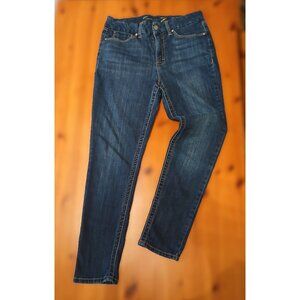 Seven 7 Jeans Dark Wash Blue Faded Tummyless High Rise Skinny Size 12